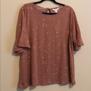 Cute Mauve Floral Soft Blouse